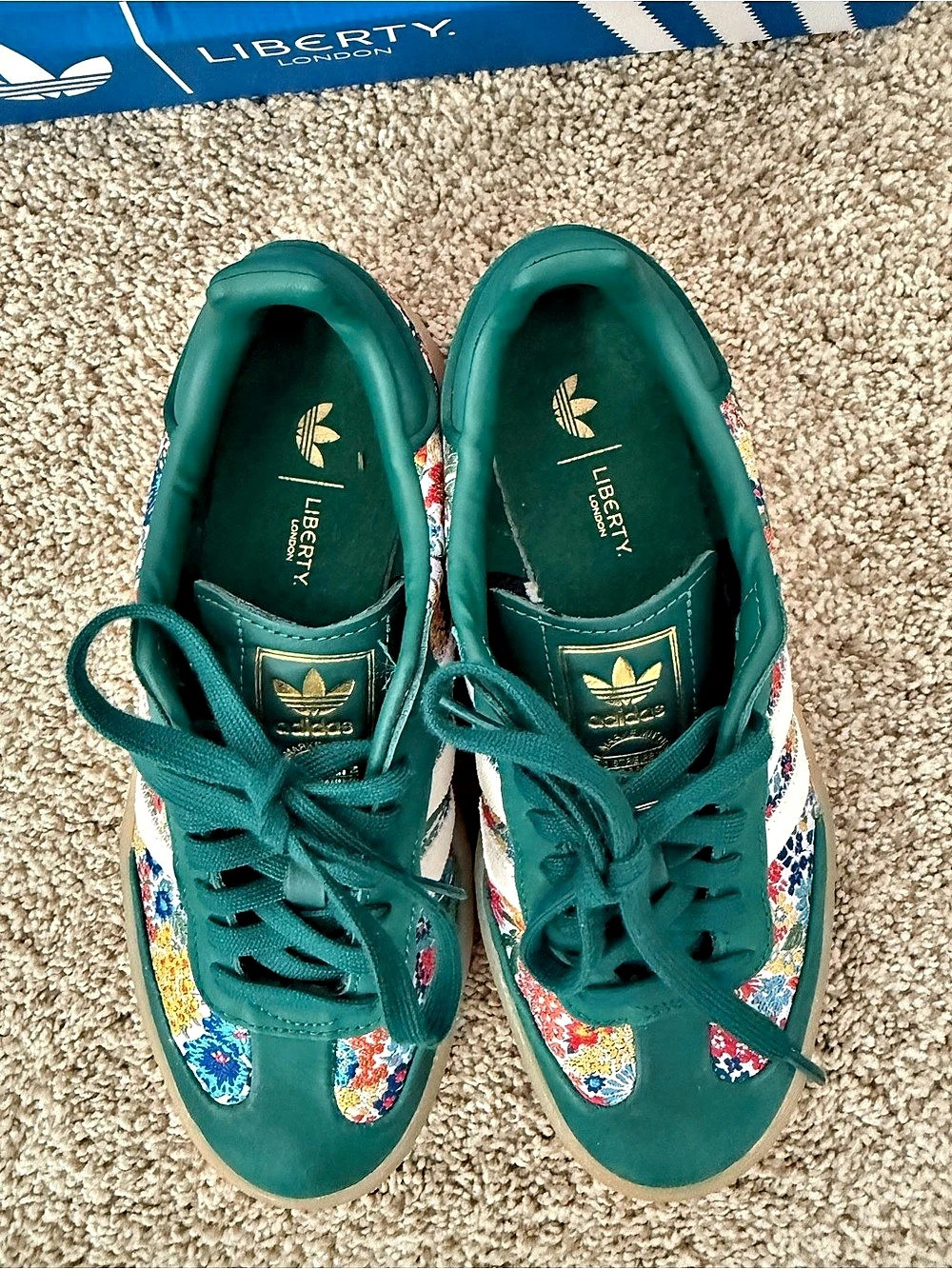 Adidas Women’s Sambae Liberty London Collegiate Green Floral Sneakers US 7 - Picture 7 of 9